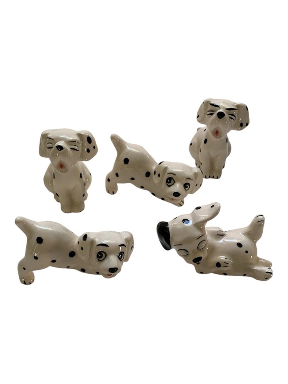 Vintage Disney 101 Dalmatians Ceramic Japan Figurines Set of 5